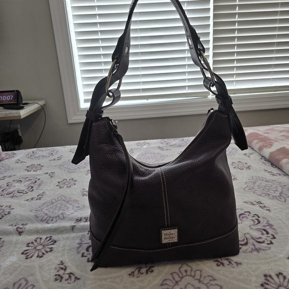 Dooney & Bourke Purple Plum Leather Shoulder Bag - Picture 3 of 12